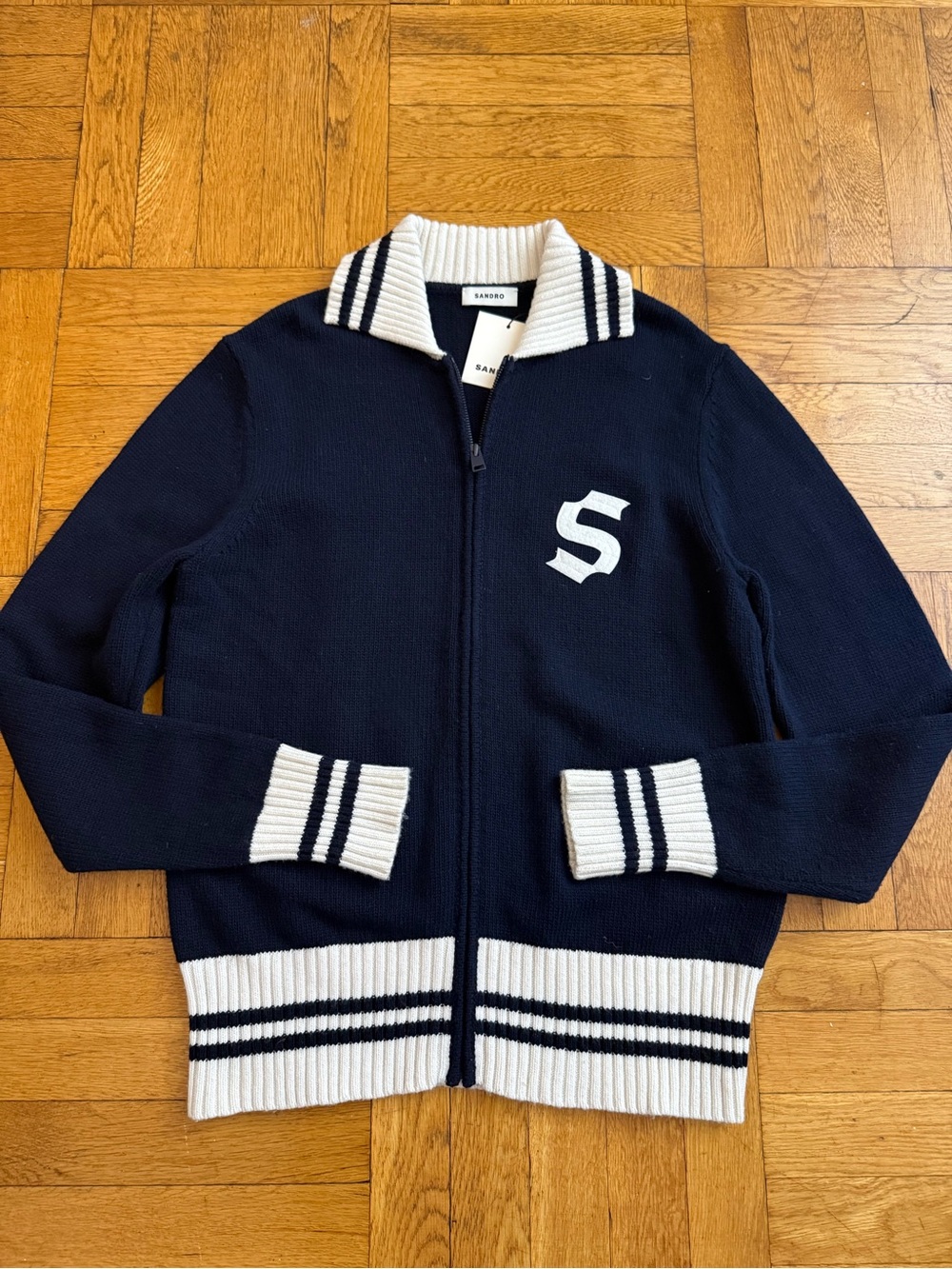 SANDRO
Varsity Zip Cardigan